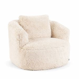 Grumpi Furniture Peachi Swivel Armchair - Faux Fur Cream