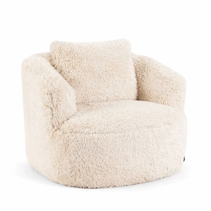 Grumpi Furniture Peachi Swivel Armchair - Faux Fur Cream