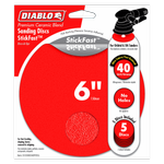 Diablo 150mm 40 Grit Abrasive Random Orbital Sheet - 5 Pack