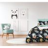 Jelly Bean Kids Glow Robo Single Bed Size Quilt Cover Set w/ Pillowcase Navy
