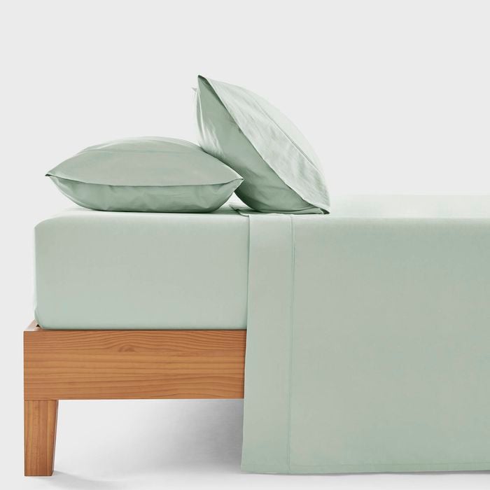 Dreamaker 300tc Cotton Percale Sheet Set Sage Single Bed
