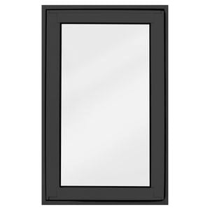 Polar     View 600 x 945mm Black  Frosted Glass Openable Double Glazed Window