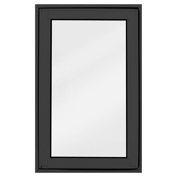 Polar     View 600 x 945mm Black  Frosted Glass Openable Double Glazed Window