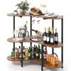 Costway 3-tier Bistro Bar Table Liquor Cocktail Table Glass Holder Pub Kitchen