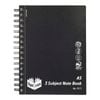 Spirax Black Cover A5 3 Subject 300 Pages Notebook Office/school Stationery Blk