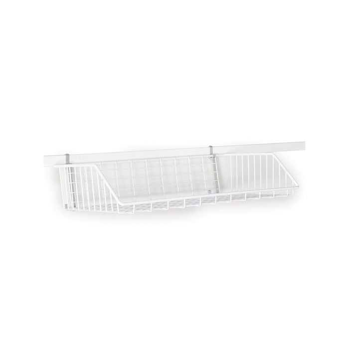 StoreEase White Mini Rail Open Front Basket 