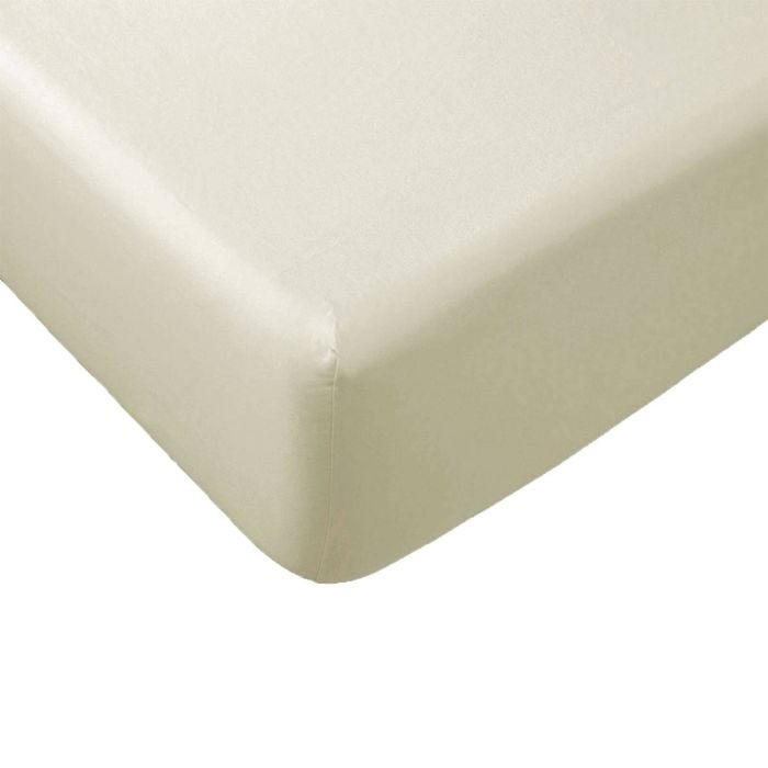 Essentially Home Living Polyester Cotton Fitted Sheet 33cm Wall Double Beige