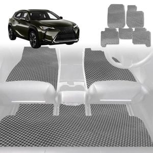 6D Diamond Car Floor Mats for Lexus UX 2021-Current-Full Set-Grey-Outback GT