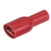 Narva 2.5-3 / 6.3 x 0.8mm 1/4" Red Double Crimped Flared Vinyl Fully Insulated Female Blade Terminal - 10 Pack