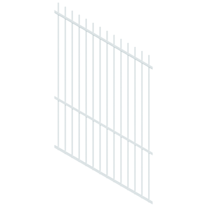 ProtectorAl 350 - 1200 x 1800mm Pearl White Raked 16-30º Picket Top Pool Fence Panel