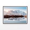 Snow-Covered Mountain with Lake  Print 100% Australian Made 90x60cm  (Poster)
