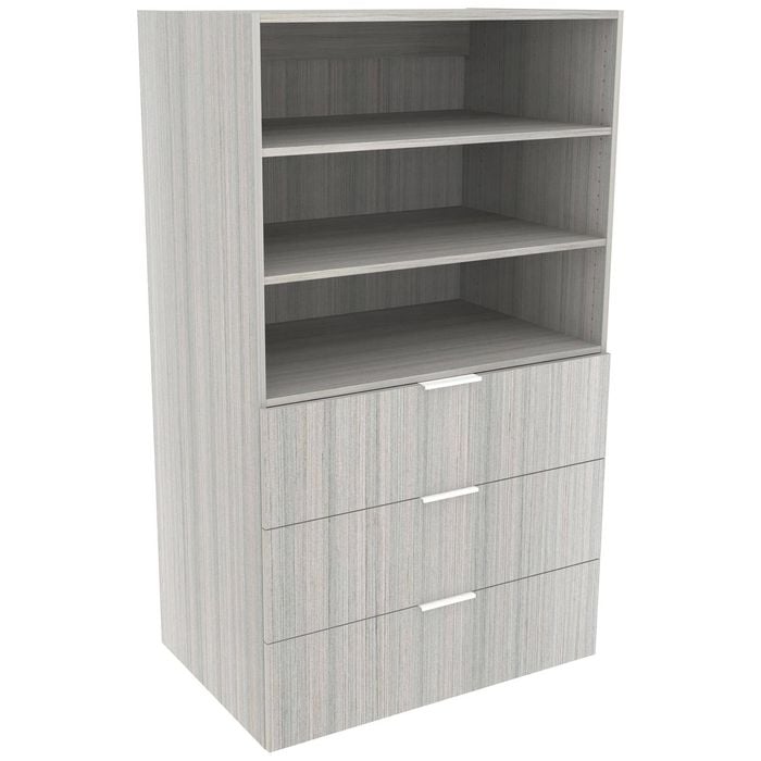 Lugna 1536 x 900 x 580mm Mist Ready To Assemble Robe Insert 2 Shelf 3 Drawer Unit