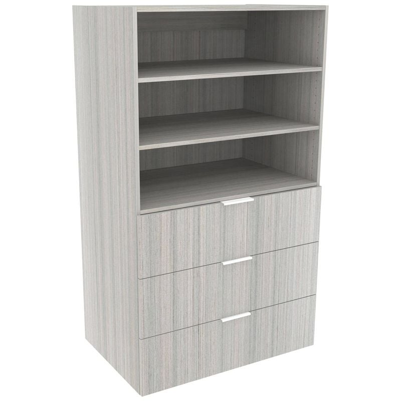 Lugna 1536 x 900 x 580mm Mist Ready to Assemble Robe Insert 2 Shelf 3 Drawer Unit