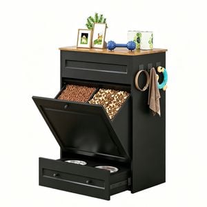 Advwin 2in1 Dog Feeding Station Food Storage Cabinet Pet Feeder