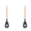 2pcs Beechwood & Silicone Pasta Server Charcoal