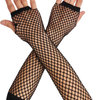 12x Long Elbow Length Fishnet Gloves Fingerless 70s 80s Wos Costume Party Bulk in Black