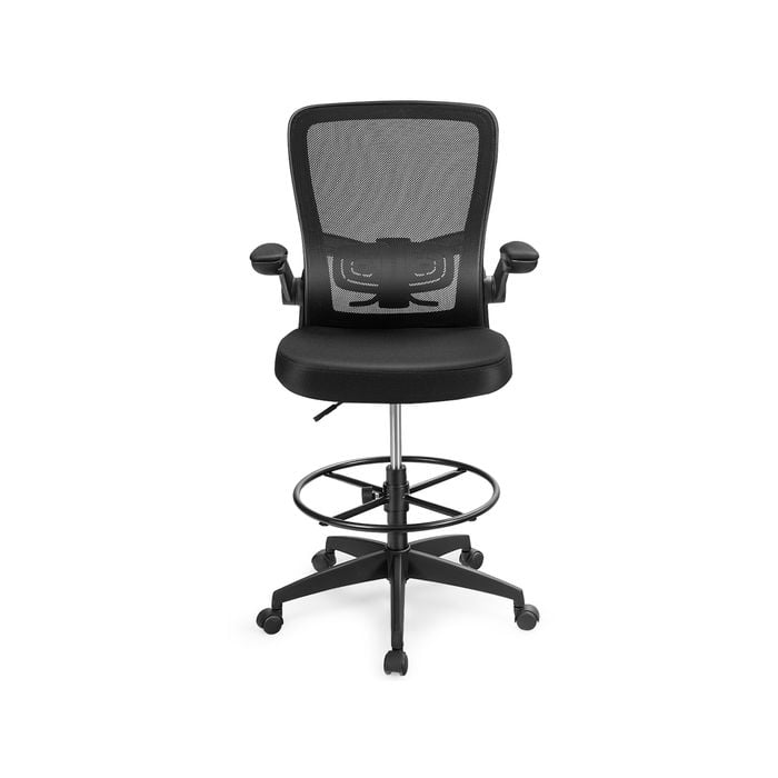 Costway Swivel Office Chair w/Flip-Up Armrest & Footrest
