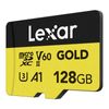 Lexar 128GB GOLD microSDXC UHS II U3 Memory Card [LMSGOLD128G-BNNNG]