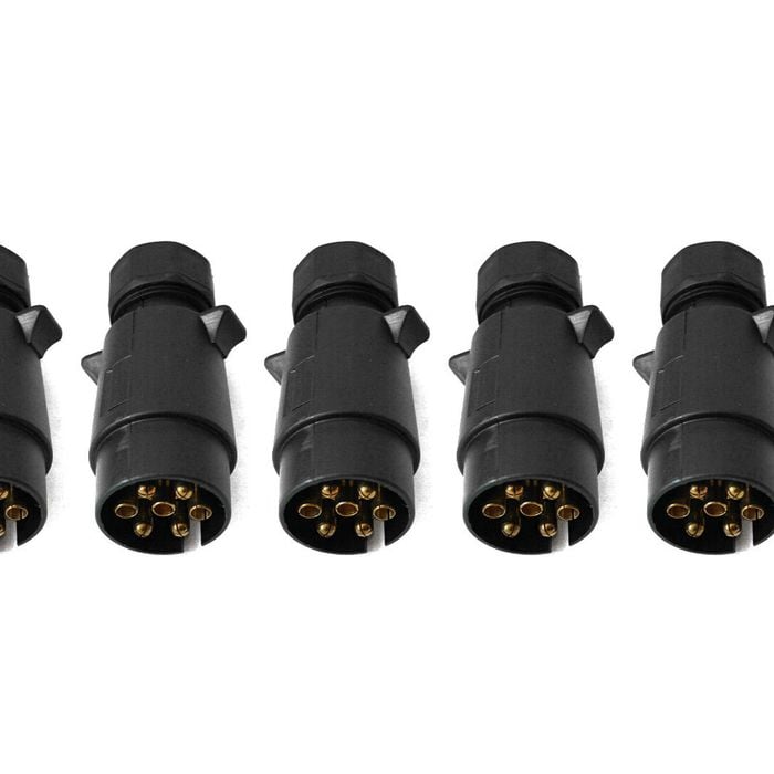 Elinz Trailer Plug 7 PIN Large Round Plastic Connector Adaptor Socket Car Caravan Boat 5x