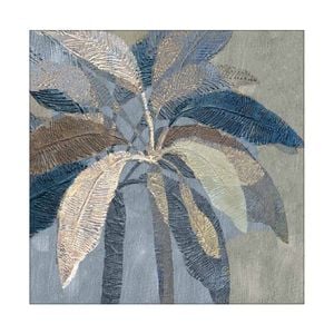 Artey | Golden Blue Palms I - Stretched Canvas - Stretched Canvas - 64 x 64cm