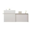 Modern Furniture Sevani Reception Desk Right Counter Oak Grey 240x60x110cm