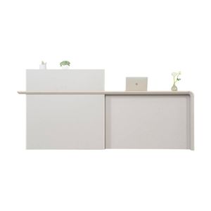 Modern Furniture Sevani Reception Desk Right Counter Oak Grey 240x60x110cm