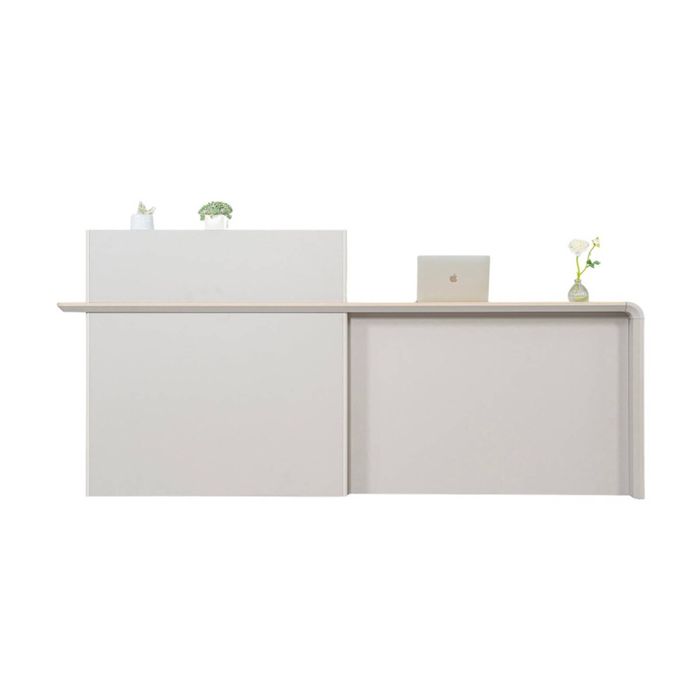 Modern Furniture Sevani Reception Desk Right Counter Oak Grey 240x60x110cm