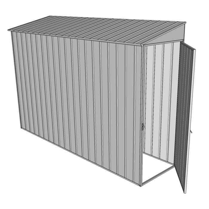 Build-a-Shed 0.8 x 3 x 2m Single Hinged End Door Shed - Zinc