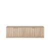 European Cabinetry Slim Pull Brass Bucharest TV Unit Natural Oak