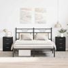 vidaXL 2x Bedside Cabinets Black Engineered Wood Nightstand Home Organiser