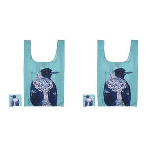 2PK Ashdene Plastic 64x36cm Modern Birds Wren Shopping Bag