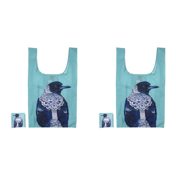 2PK Ashdene Plastic 64x36cm Modern Birds Wren Shopping Bag