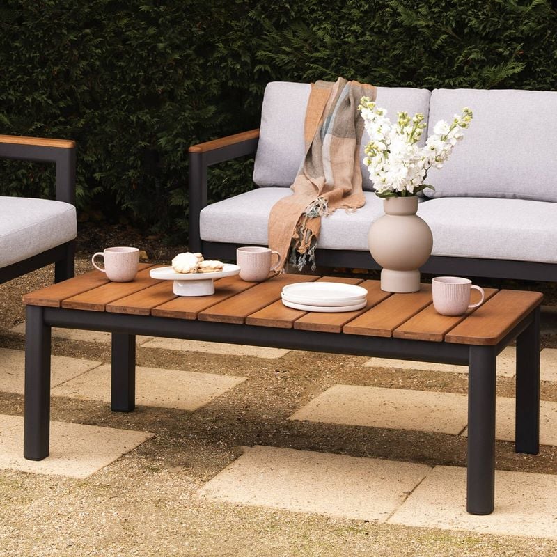 Mimosa 125 x 65cm Charcoal Rhone Aluminium Coffee Table