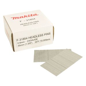 Makita 35mm F-31854 Headless Galvanised 23GA Pin Nail - 10000 Pack