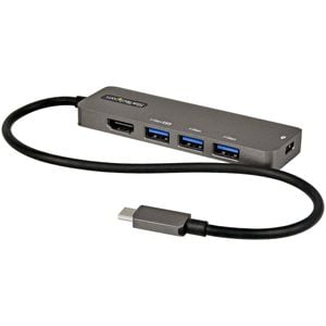 StarTech.com USB C Multiport Adapter, USB-C to HDMI 4K 60Hz (HDR10), 100W PD Pass-Through, 4xUSB 3.0