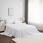 LINENOVA Pre Washed Microfiber Sheet Set - Double,White