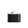 Attica Bentwood Heritage 750mm Matte Black Curved Vanity With Carrara Stone Top