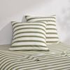 Dreamaker Cove Washed Cotton Yarn Dyed Wide Stripe Euro Pillowcase Olive Twin Pack