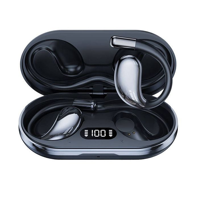 Wireless Earhook Sports Headphones Open-ear Bluetooth 5.4 Earbuds (Black)