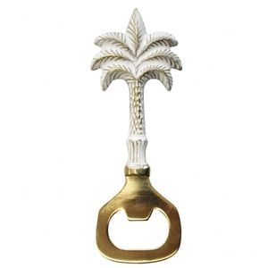 Bottle Cap Opener Palm Tree White/Gold