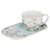 2pc Ashdene Elegant Rose New Bone China 500ml Mug & Plate Set - Mint