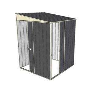 Build-a-Shed 1.5 x 1.5 x 2m Single Sliding Door Skillion Shed with Single Sliding Side Door - Grey