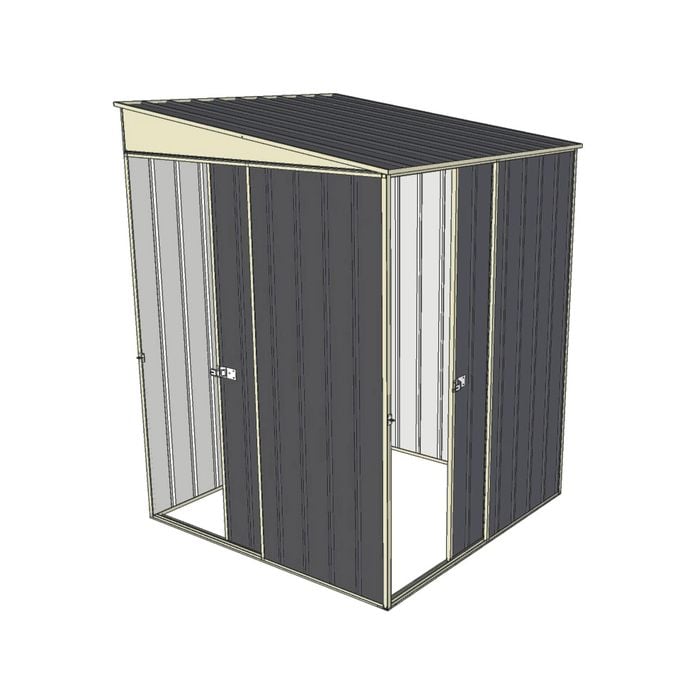 Build-a-Shed 1.5 x 1.5 x 2m Single Sliding Door Skillion Shed with Single Sliding Side Door - Grey