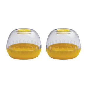2x Cuisena Fresh Keeper Pod Citrus Flattened Lid Textured Cover 8.5x7.2 Cm