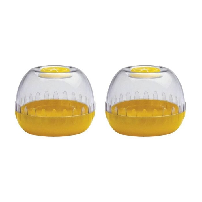 2x Cuisena Fresh Keeper Pod Citrus Flattened Lid Textured Cover 8.5x7.2 Cm