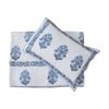 3pc Lvd Bleu Garden Flower Bedspread Quilt Set W/ Pillow Shams King/super King