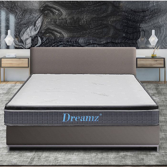DreamZ King Single Mattress Bonnell Spring Euro Top Medium Firm Breathable