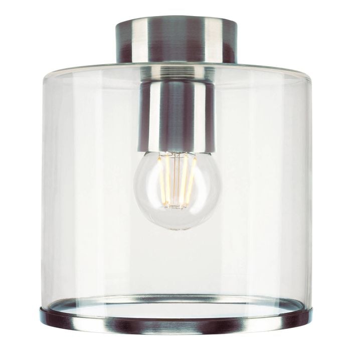 Brilliant Arlo 18cm Brushed Chrome DIY Install Batten Fix Light Shade