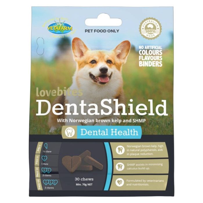 Vetafarm Lovebites DentaShield Dental Health for Dogs 30 Pack
