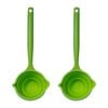 2PK Tasty Silicone Foldable Soup Ladle Spoon 36cm Green